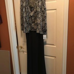 Two Piece Jacket Dress with Sequin Lace Jacket